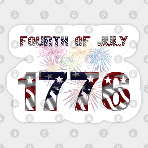 July 4th 1776 Independence Day Sticker by Styr Designs